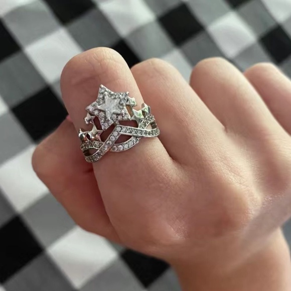 ⭐️Sterling Silver Shooting Star CZ Diamond Shooting Star Ring - Picture 12 of 13